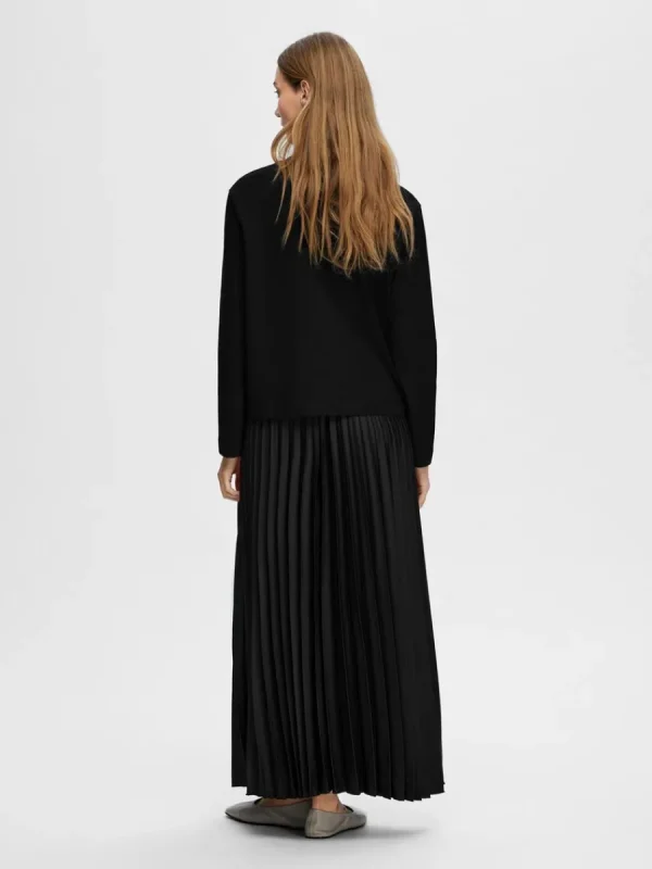 SELECTED LÅNGÄRMAD BOXY T-SHIRT Black Hot
