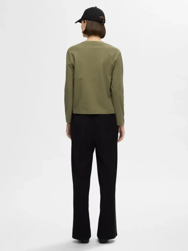 SELECTED LÅNGÄRMAD BOXY T-SHIRT Green Cheap
