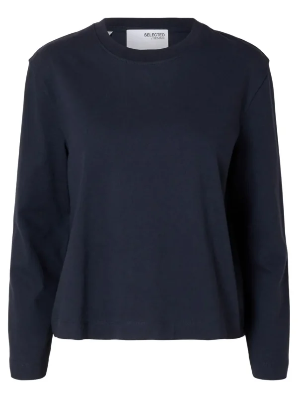 SELECTED LÅNGÄRMAD BOXY T-SHIRT Blue New