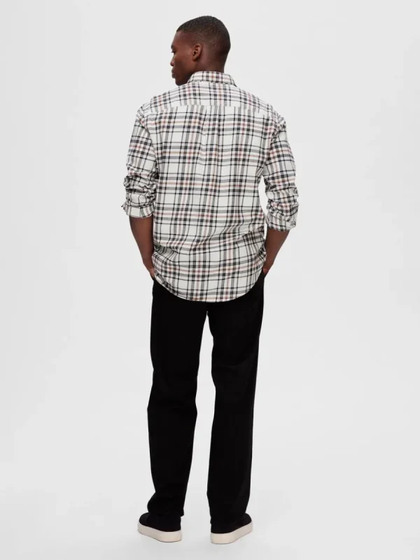 SELECTED LÅNGÄRMAD FLANELL SKJORTA Beige Store