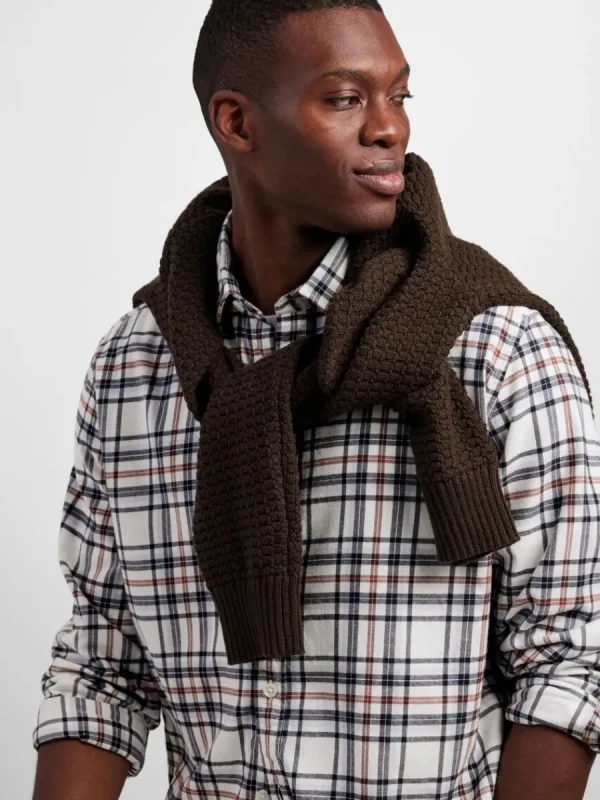 SELECTED LÅNGÄRMAD FLANELL SKJORTA Beige Store