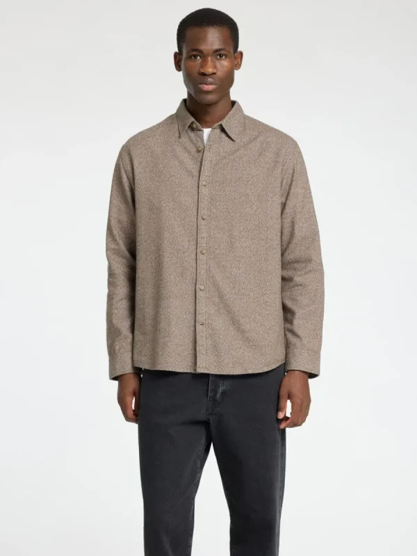 SELECTED LÅNGÄRMAD FLANELLSKJORTA Brown Fashion