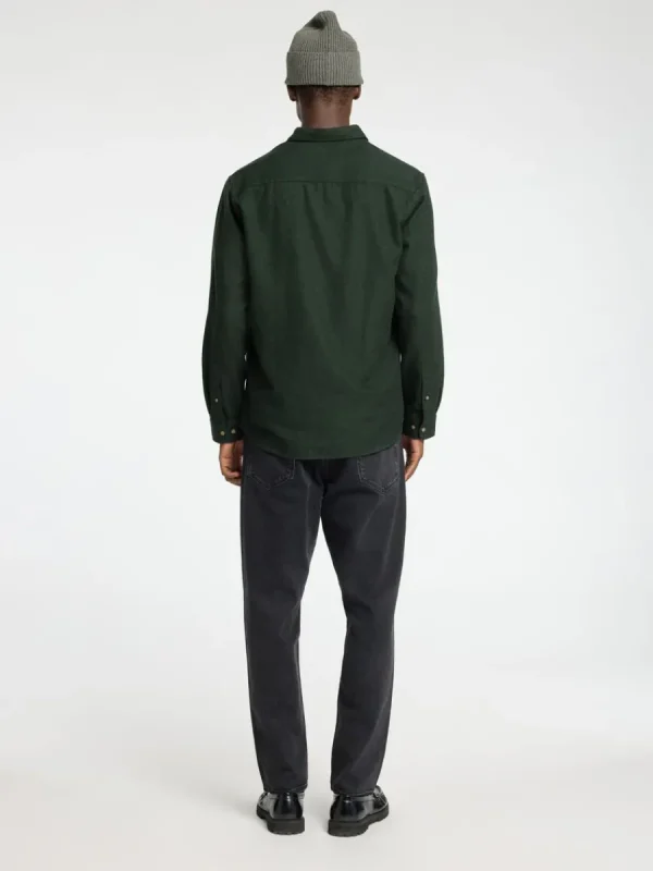 SELECTED LÅNGÄRMAD FLANELLSKJORTA Green Clearance