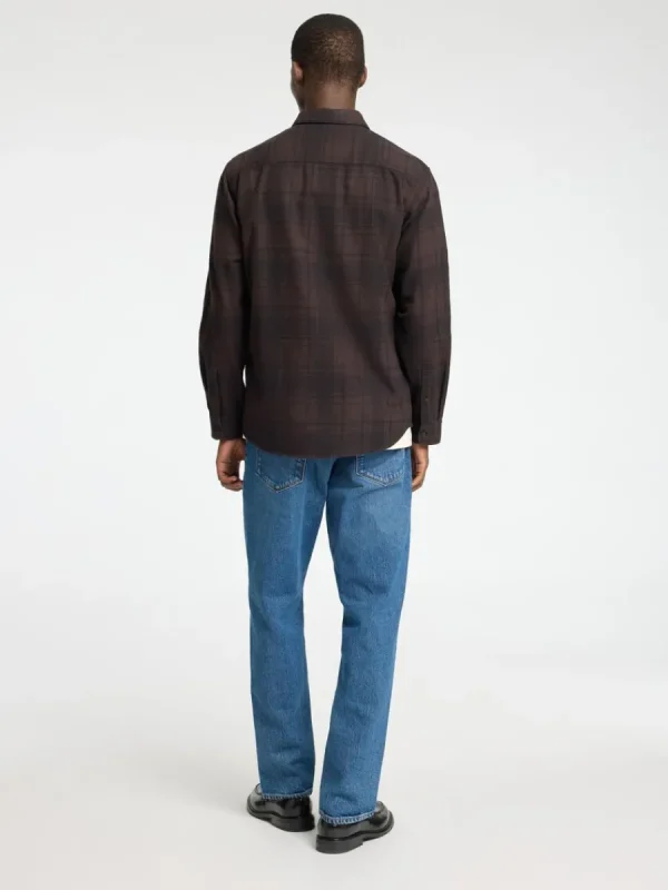 SELECTED LÅNGÄRMAD FLANELLSKJORTA Brown Discount