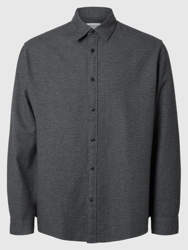 SELECTED LÅNGÄRMAD FLANELLSKJORTA Blue Cheap