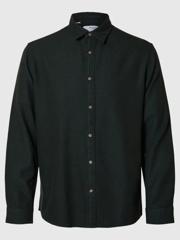 SELECTED LÅNGÄRMAD FLANELLSKJORTA Green Clearance