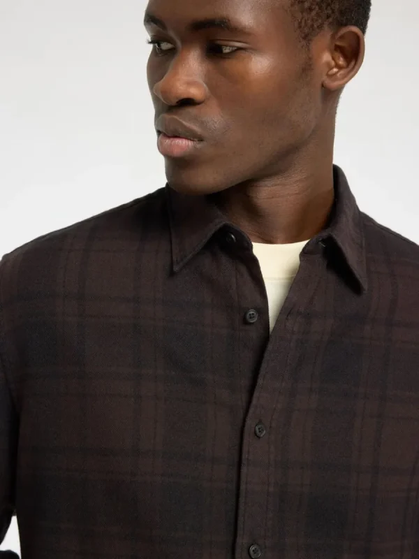 SELECTED LÅNGÄRMAD FLANELLSKJORTA Brown Discount