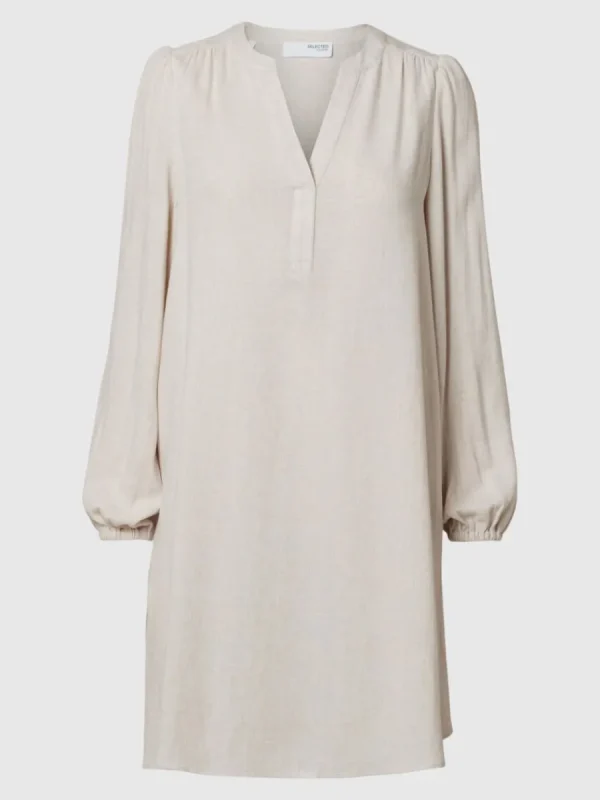 SELECTED LÅNGÄRMAD KORT KLÄNNING Beige Sale