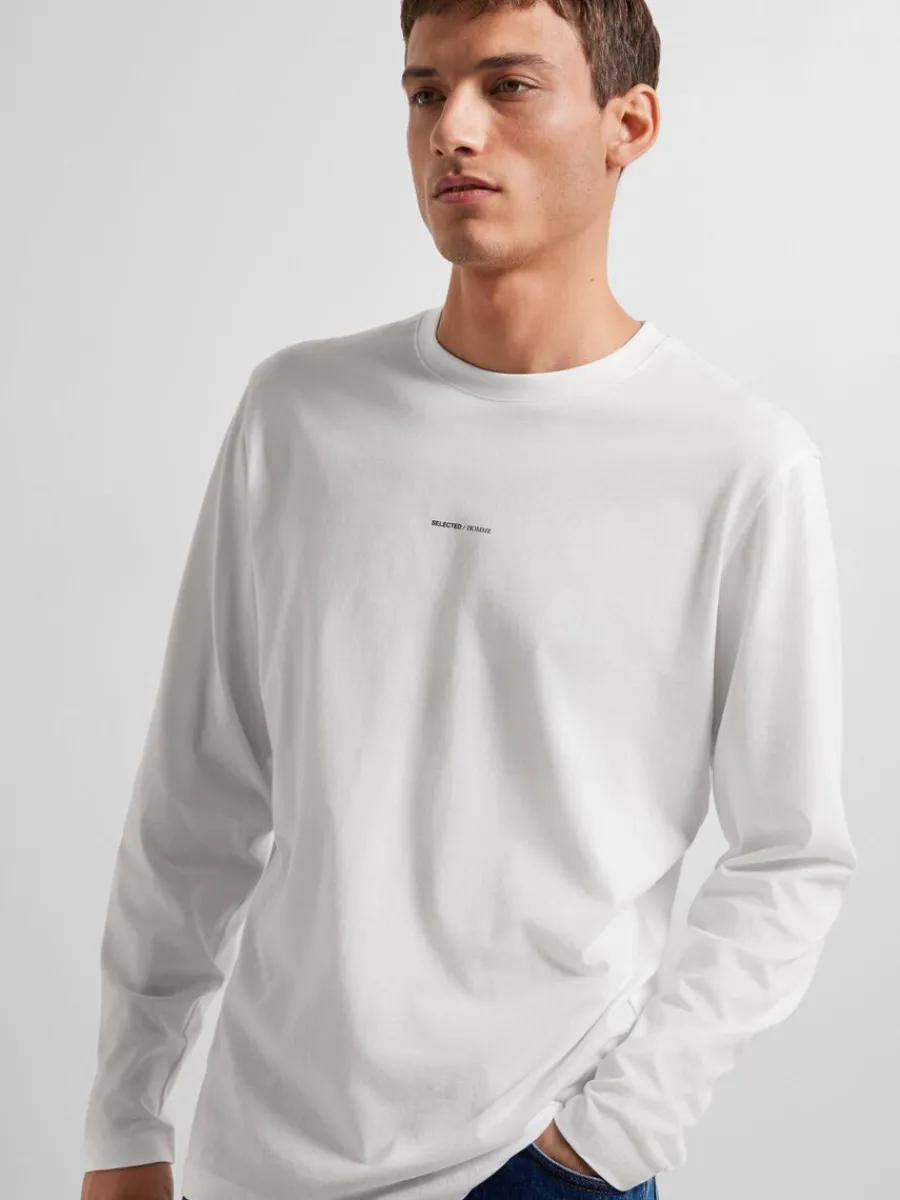lngrmad_logotypprydd_tshi_2.webp SELECTED LÅNGÄRMAD LOGOTYPPRYDD T-SHIRT White Clearance