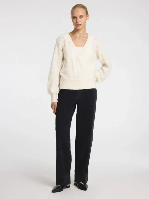 SELECTED LÅNGÄRMAD OMLOTTKOFTA White Online