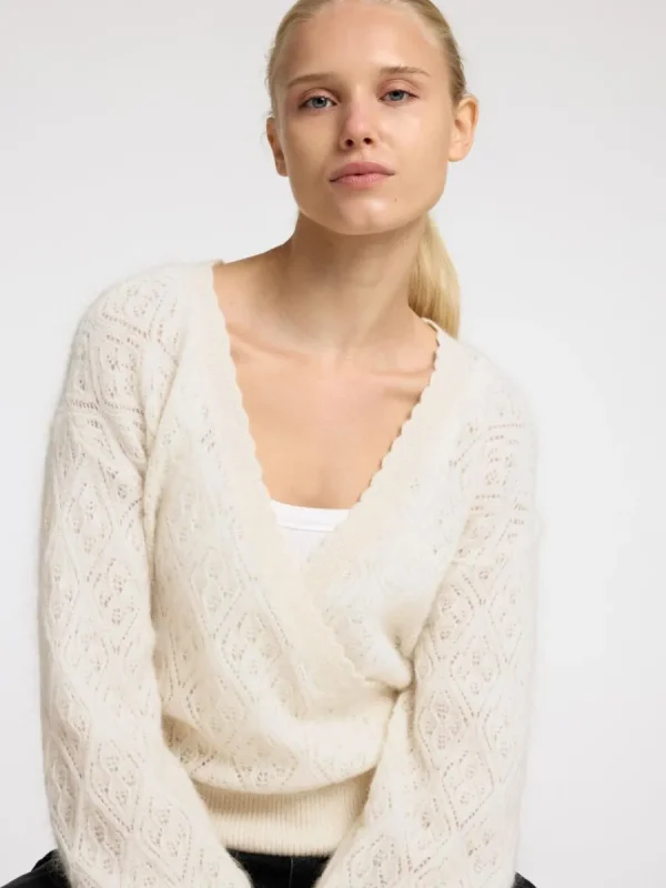 SELECTED LÅNGÄRMAD OMLOTTKOFTA White Online