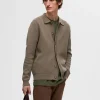 SELECTED LÅNGÄRMAD PIKÉ KOFTA Brown New