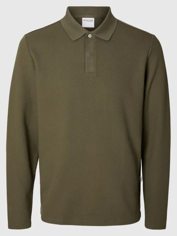 SELECTED LÅNGÄRMAD PIKÉTRÖJA Green Best Sale