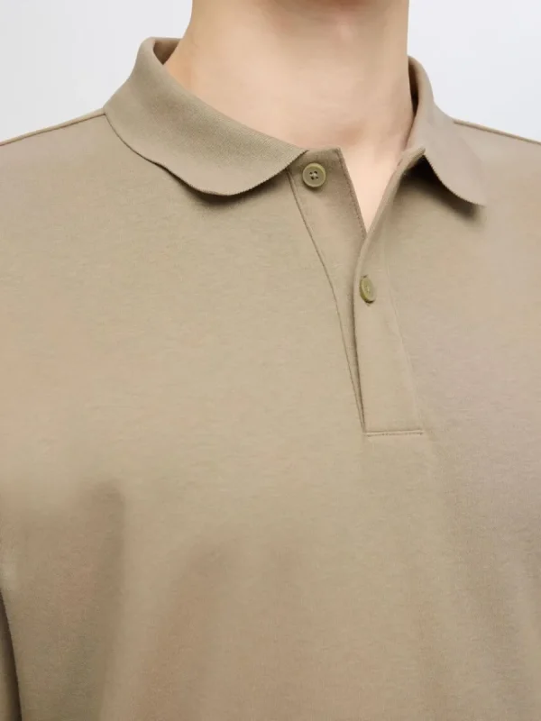 SELECTED LÅNGÄRMAD PIKÉTRÖJA Beige Cheap