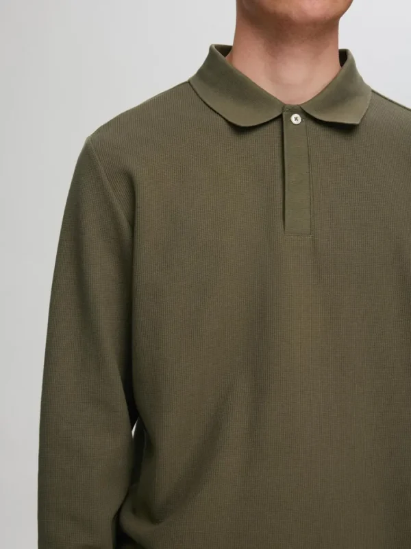 SELECTED LÅNGÄRMAD PIKÉTRÖJA Green Best Sale
