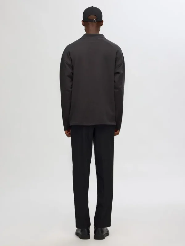 SELECTED LÅNGÄRMAD PIKÉTRÖJA Grey Hot