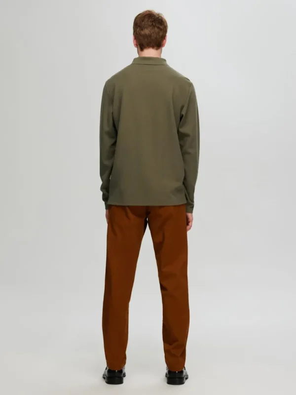 SELECTED LÅNGÄRMAD PIKÉTRÖJA Green Best Sale