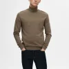 SELECTED LÅNGÄRMAD POLOTRÖJA TRÖJA Brown Online