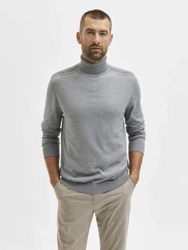 SELECTED LÅNGÄRMAD POLOTRÖJA TRÖJA Grey Flash Sale