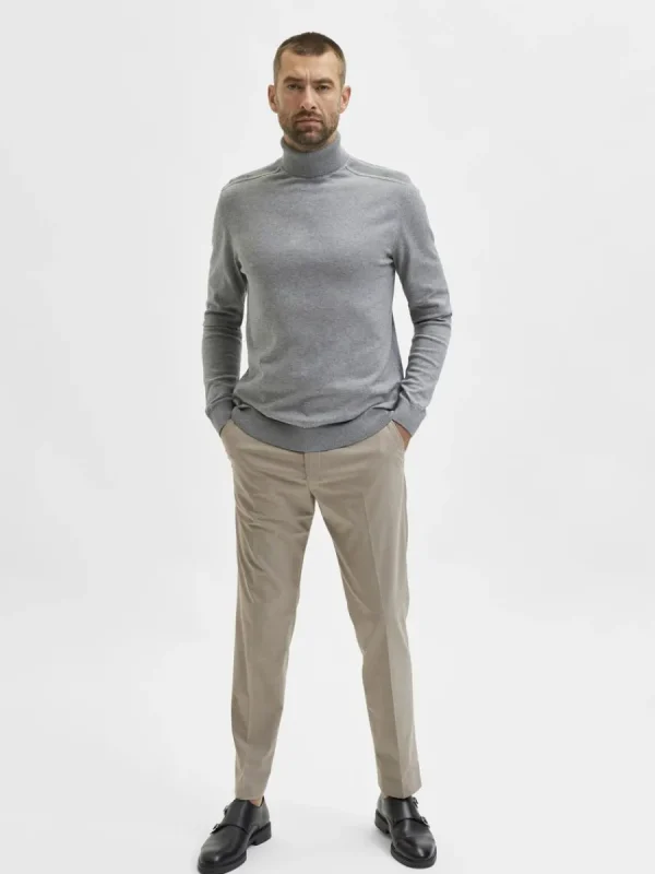 SELECTED LÅNGÄRMAD POLOTRÖJA TRÖJA Grey Flash Sale