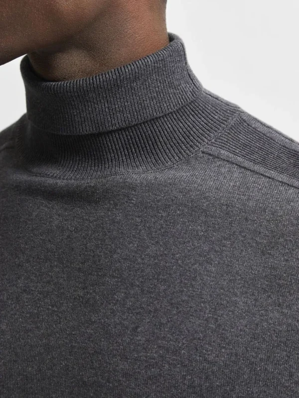 SELECTED LÅNGÄRMAD POLOTRÖJA TRÖJA Grey Best Sale