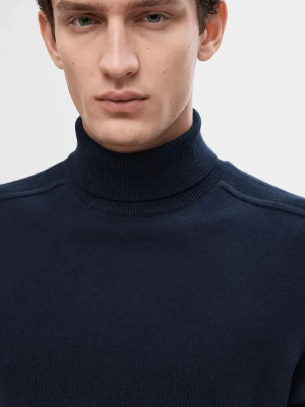 SELECTED LÅNGÄRMAD POLOTRÖJA TRÖJA Blue Cheap