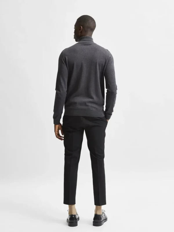 SELECTED LÅNGÄRMAD POLOTRÖJA TRÖJA Grey Best Sale