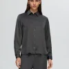 SELECTED LÅNGÄRMAD SATINSKJORTA Grey Sale