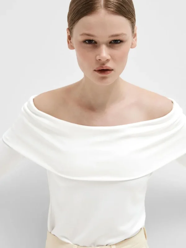 SELECTED LÅNGÄRMAD SINGOALLATOPP White Cheap