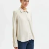 SELECTED LÅNGÄRMAD SKJORTA Beige Clearance