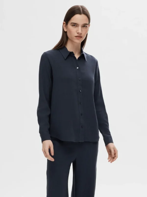 SELECTED LÅNGÄRMAD SKJORTA Blue Hot