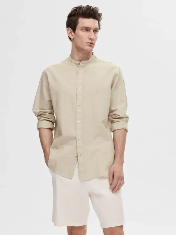 SELECTED LÅNGÄRMAD SKJORTA Beige Fashion