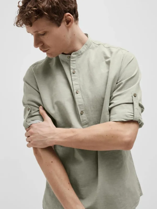 SELECTED LÅNGÄRMAD SKJORTA Green Cheap