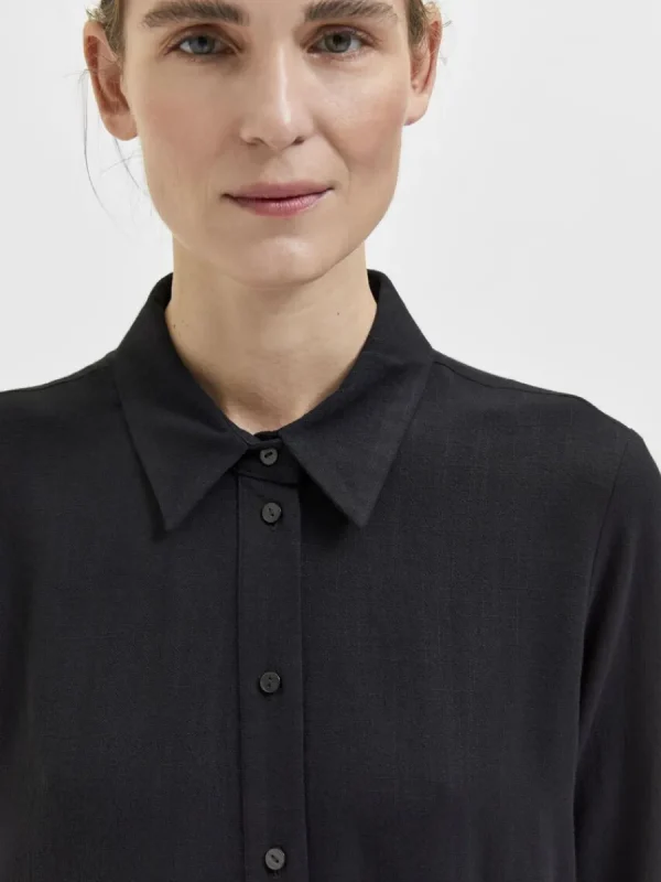SELECTED LÅNGÄRMAD SKJORTA Black Cheap