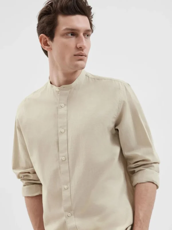 SELECTED LÅNGÄRMAD SKJORTA Beige Fashion