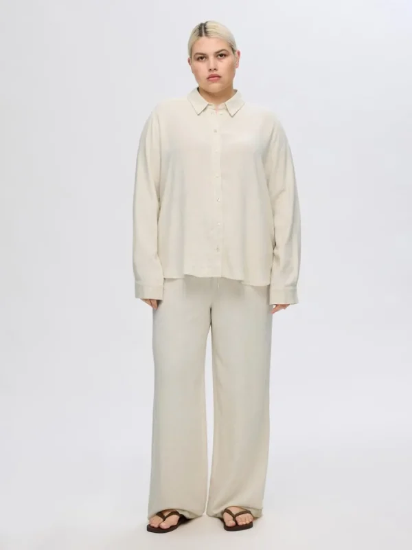 SELECTED LÅNGÄRMAD SKJORTA Beige Clearance