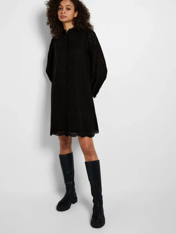 SELECTED LÅNGÄRMAD SKJORTKLÄNNING Black Shop