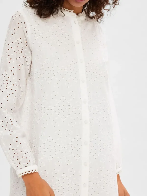 SELECTED LÅNGÄRMAD SKJORTKLÄNNING White Best Sale