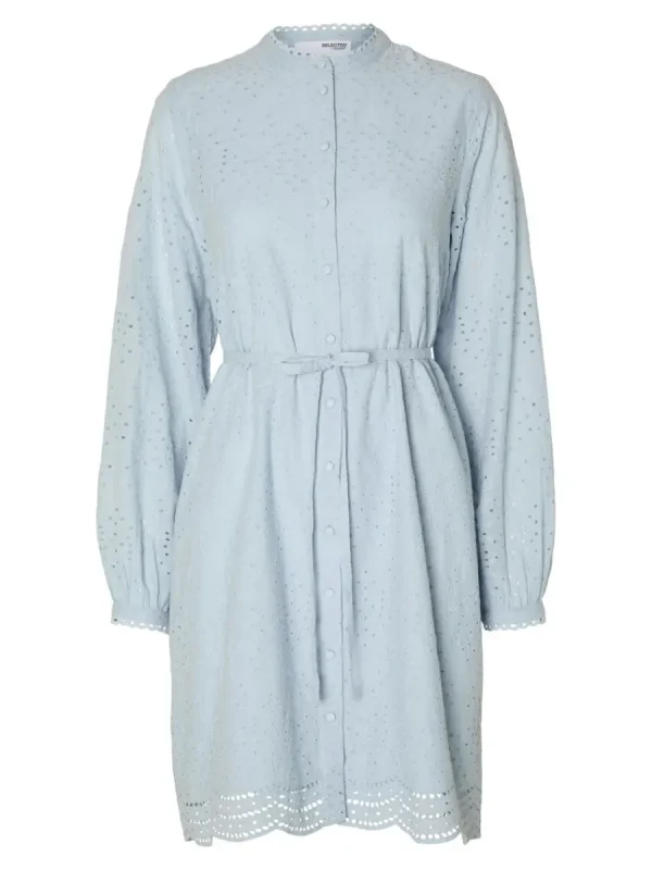 SELECTED LÅNGÄRMAD SKJORTKLÄNNING Blue Store