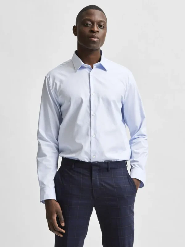 SELECTED LÅNGÄRMAD SLIM FIT SKJORTA Blue Shop