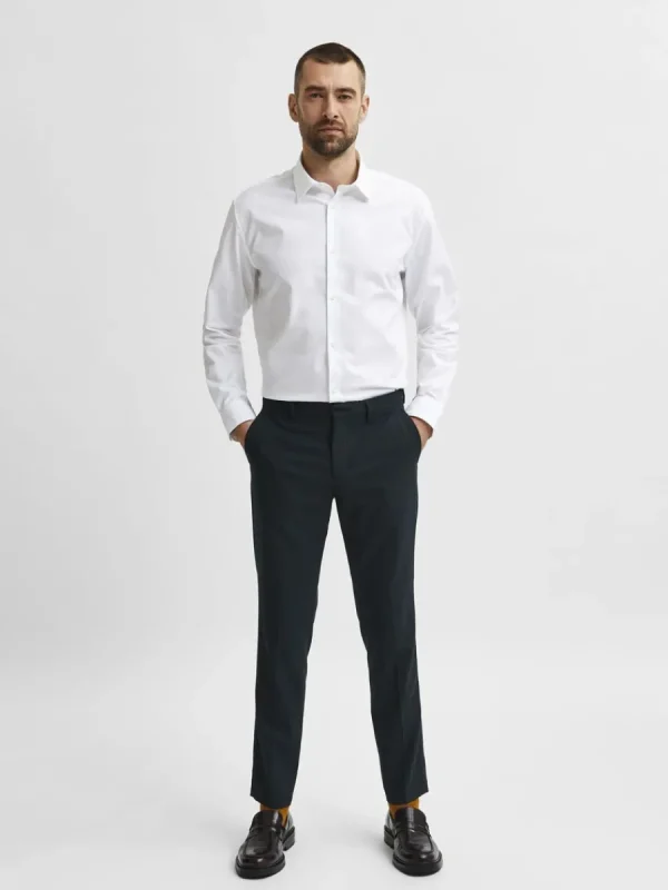 SELECTED LÅNGÄRMAD SLIM FIT SKJORTA White Flash Sale