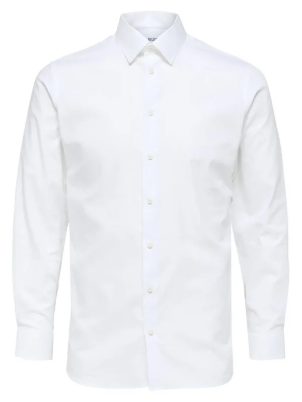 SELECTED LÅNGÄRMAD SLIM FIT SKJORTA White Flash Sale