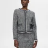SELECTED LÅNGÄRMAD STICKAD KOFTA Grey Discount