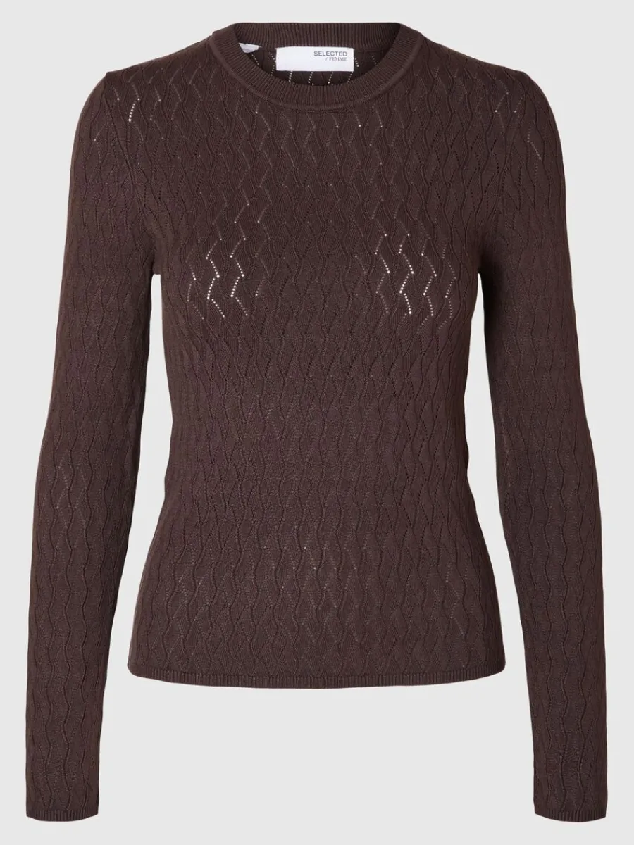 lngrmad_stickad_topp_5-5.webp SELECTED LÅNGÄRMAD STICKAD TOPP Brown Clearance