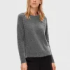 SELECTED LÅNGÄRMAD STICKAD TRÖJA Grey Store