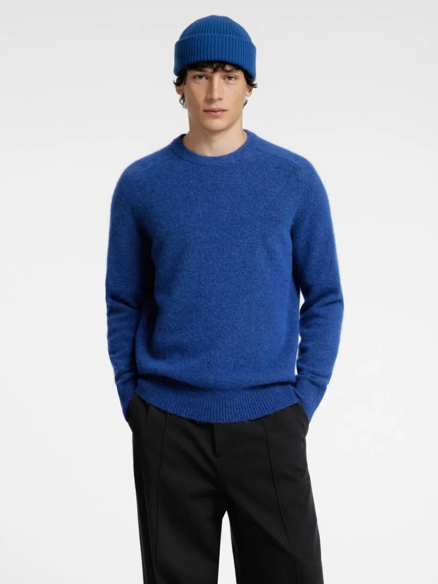 lngrmad_stickad_trja_0-18.webp SELECTED LÅNGÄRMAD STICKAD TRÖJA Blue Cheap