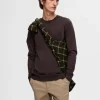 SELECTED LÅNGÄRMAD STICKAD TRÖJA Brown Clearance