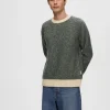 SELECTED LÅNGÄRMAD STICKAD TRÖJA Grey Best