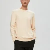 SELECTED LÅNGÄRMAD STICKAD TRÖJA Beige Shop