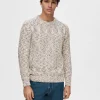 SELECTED LÅNGÄRMAD STICKAD TRÖJA Beige New